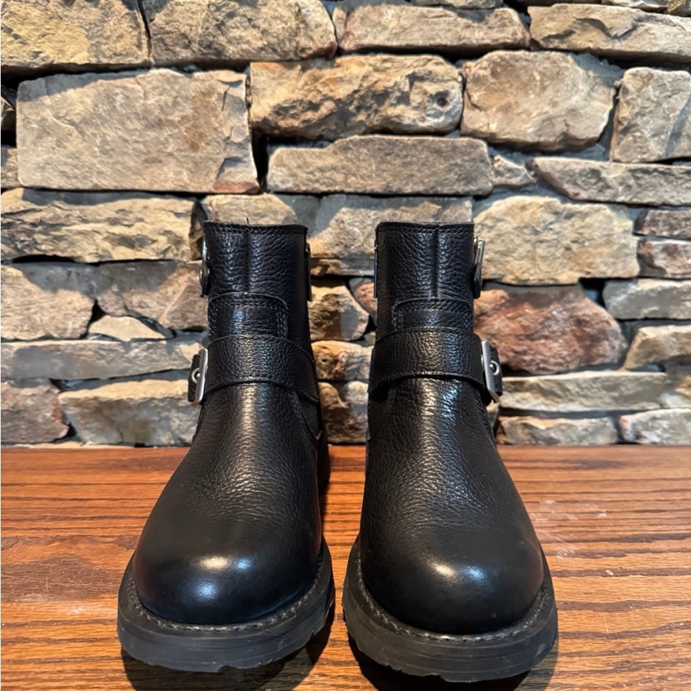 Harley-Davidson Black Leather Combat Boots